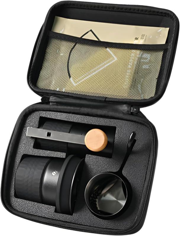 [Snughom]アウトドアコーヒーハンドブリューセット コーヒーミル 手動式 携帯7点セット